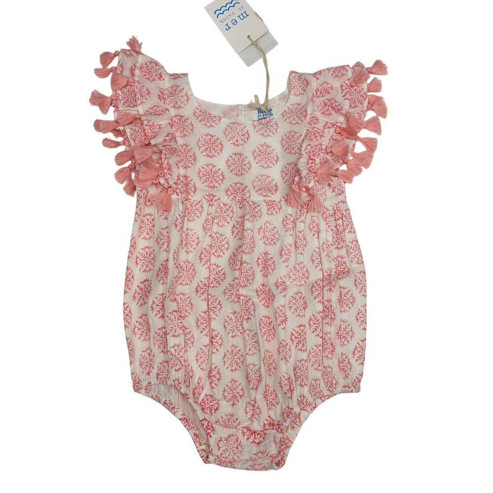 NWT Mer St. Barth 12/18M Anna Romper in Pink Star